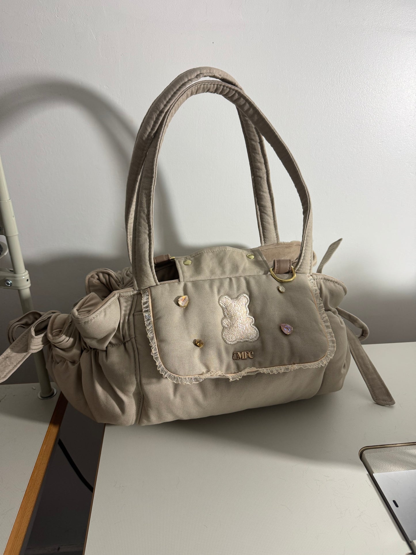 Sac Stella été beige personnalisé pour Flo