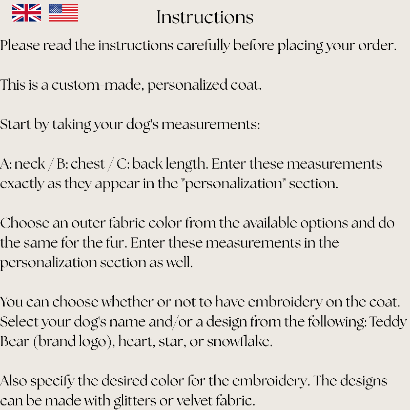 manteau chien sur mesure