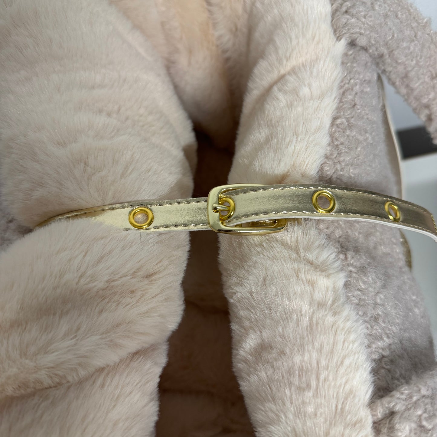 Sac de transport pour chien cabas en bouclettes et fausse fourrure