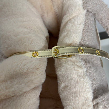 Sac de transport pour chien cabas en bouclettes et fausse fourrure